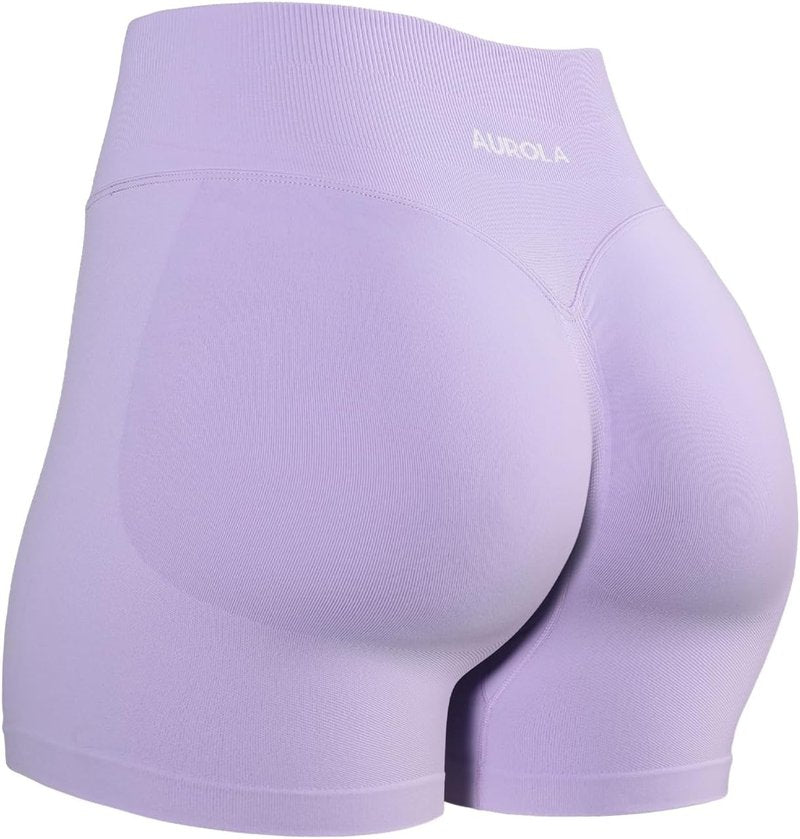 Aurola Women's No Roll Up Squat Proof Workout Shorts - Seamless Compression Gym Shorts | Multiple Sizes Available