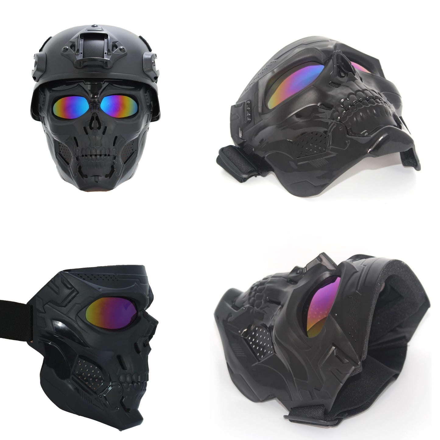 Airsoft Skull Mask Full Face Tactical Masks with PC Lens Eye Protection for Paintball Halloween Scary Masks,Motorcycle Goggles Racing Combat Tactical Military Goggles