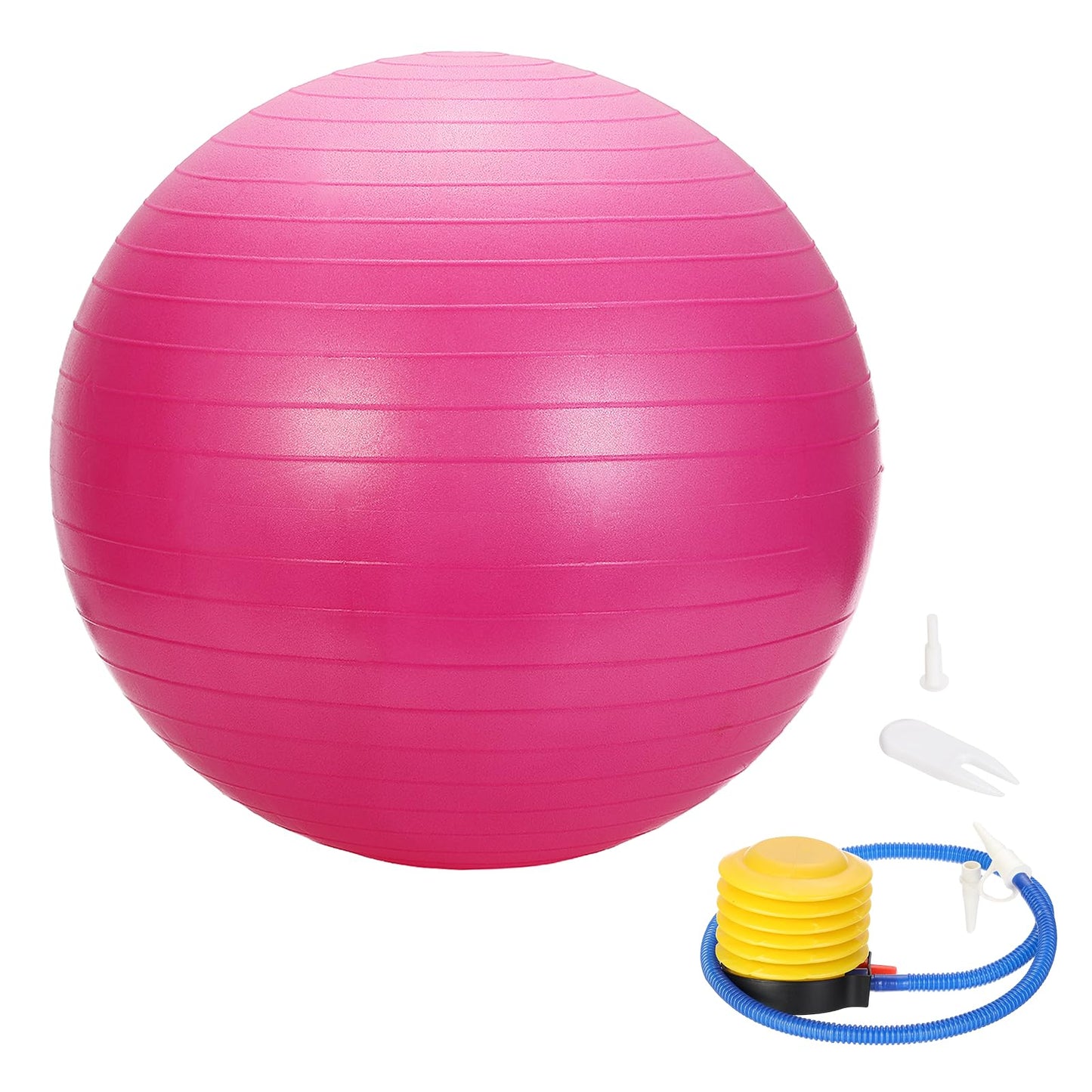 YELARXI Yoga Ball, Exercise Ball 25.6" & PVC & Pink Anti-Slip Stability Pilates Extra Thick Birth Workout with Pump - Fitting for (Gym Balance Fitness Core Workout)