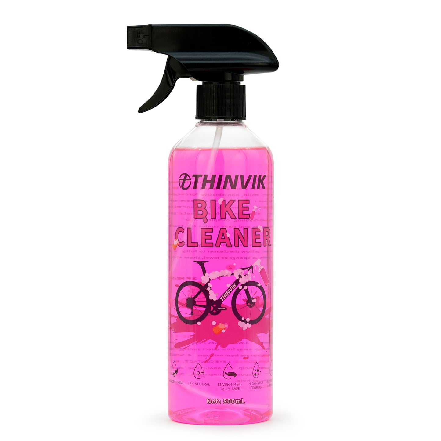 Thinvik Bike Cleaner, PH-Balanced Biodegradable Formula, Safe on Carbon Fibre and All Surfaces for Bike Motorcycle Cleaning