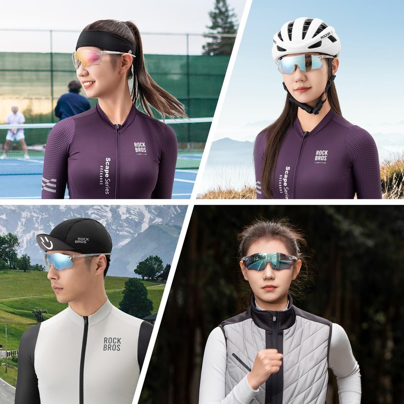 ROCKBROS Sports Glasses for Women Men Wrap Around UV400 Protection for Cycling Fishing