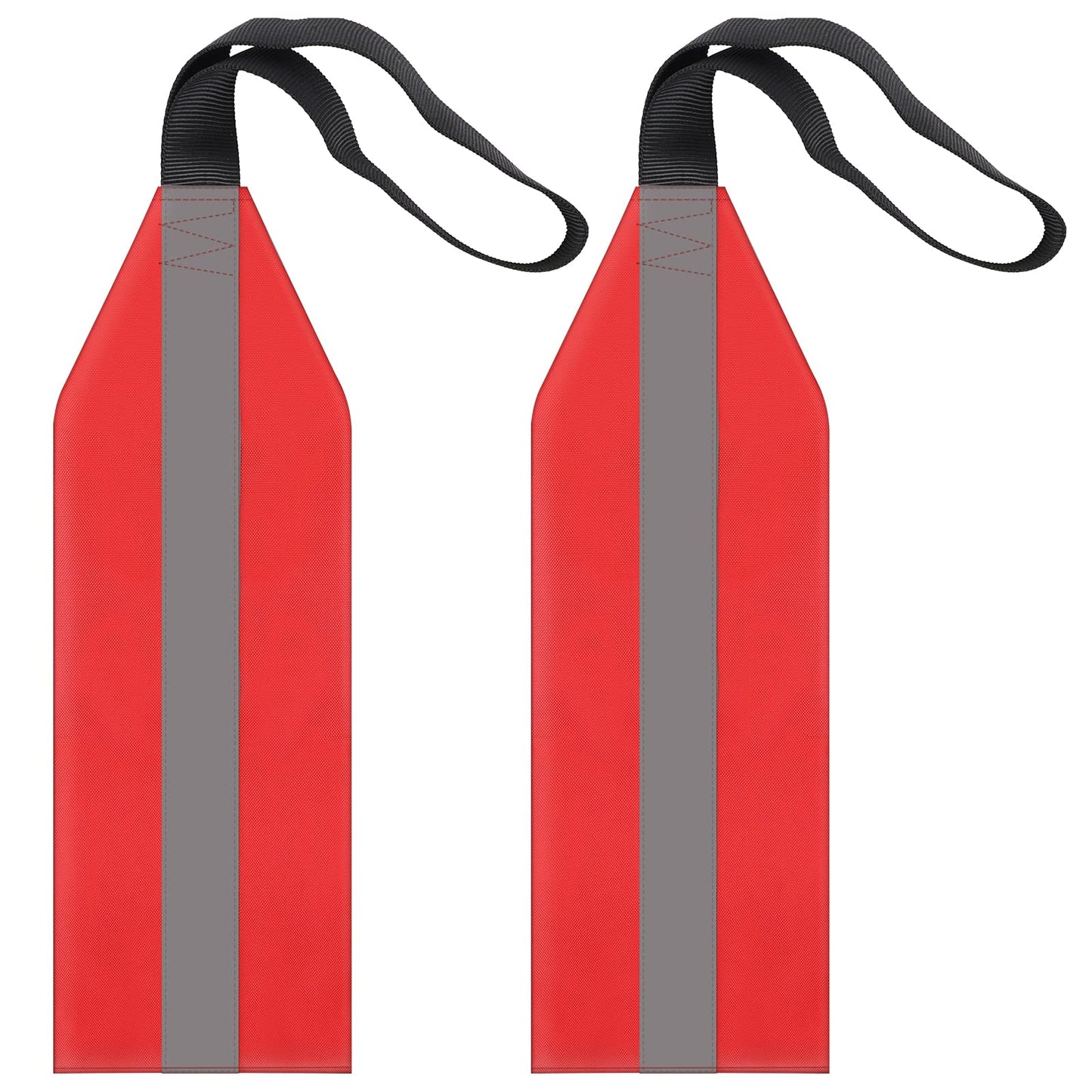 Safety Travel Flag for Kayak, 2 Pack Canoe Safety Flag High Visibility Kayak Flag Red Warning Flag with Reflective Strip for Canoes, Boats,Truck, Trailer, Kayak Accessories