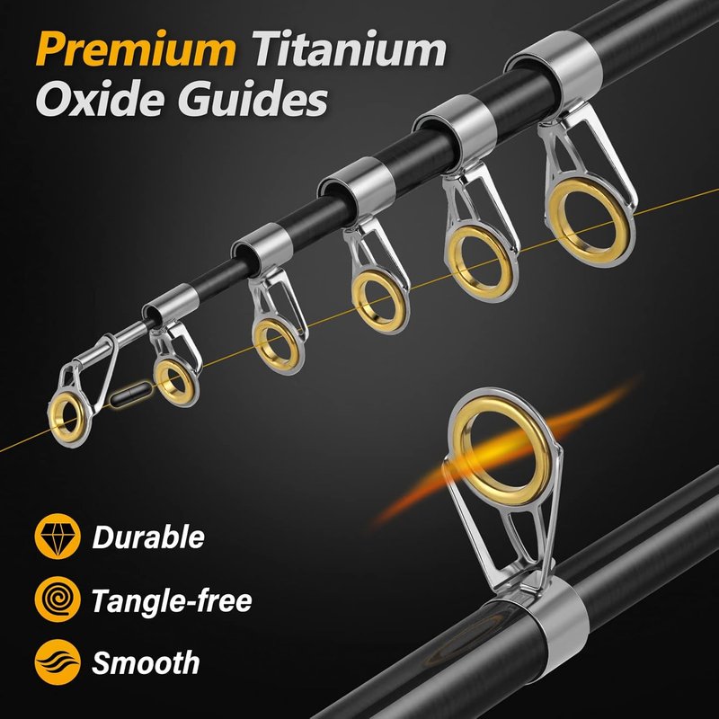 Fishing Rod and Reel Combo Set - Telescopic Carbon Fiber Fishing Pole for Travel | Saltwater & Freshwater Use
