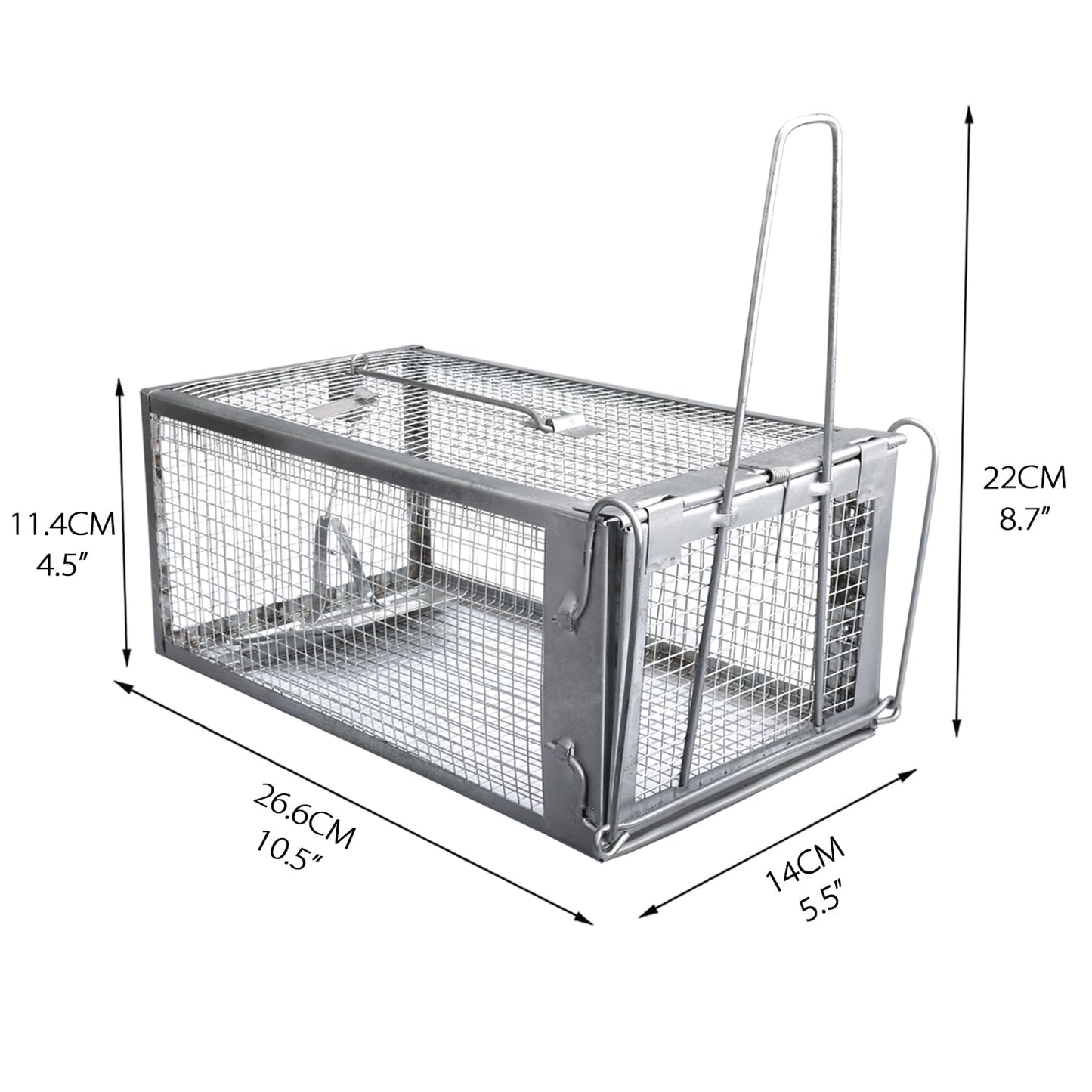 Gingbau 2-Pack Rat Traps Humane Live Chipmunk Mouse Trap Cages for Indoor and Outdoor Use
