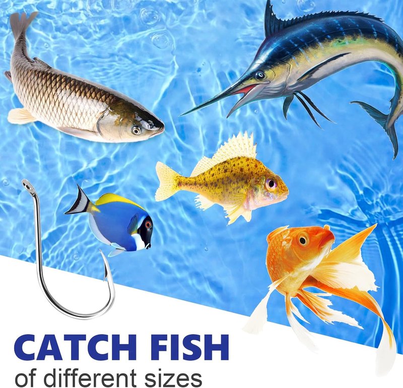 Octopus Fishing Hooks - Barbed Circle Hooks for Saltwater & Freshwater | 1000 PCS Sizes 1/0 to 12