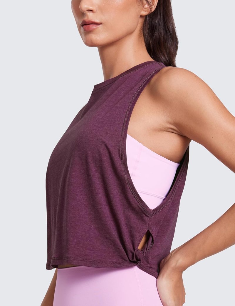 Pima Cotton Large Armhole Tank Tops for Women - Athletic Yoga & Gym Sleeveless Crop Shirts