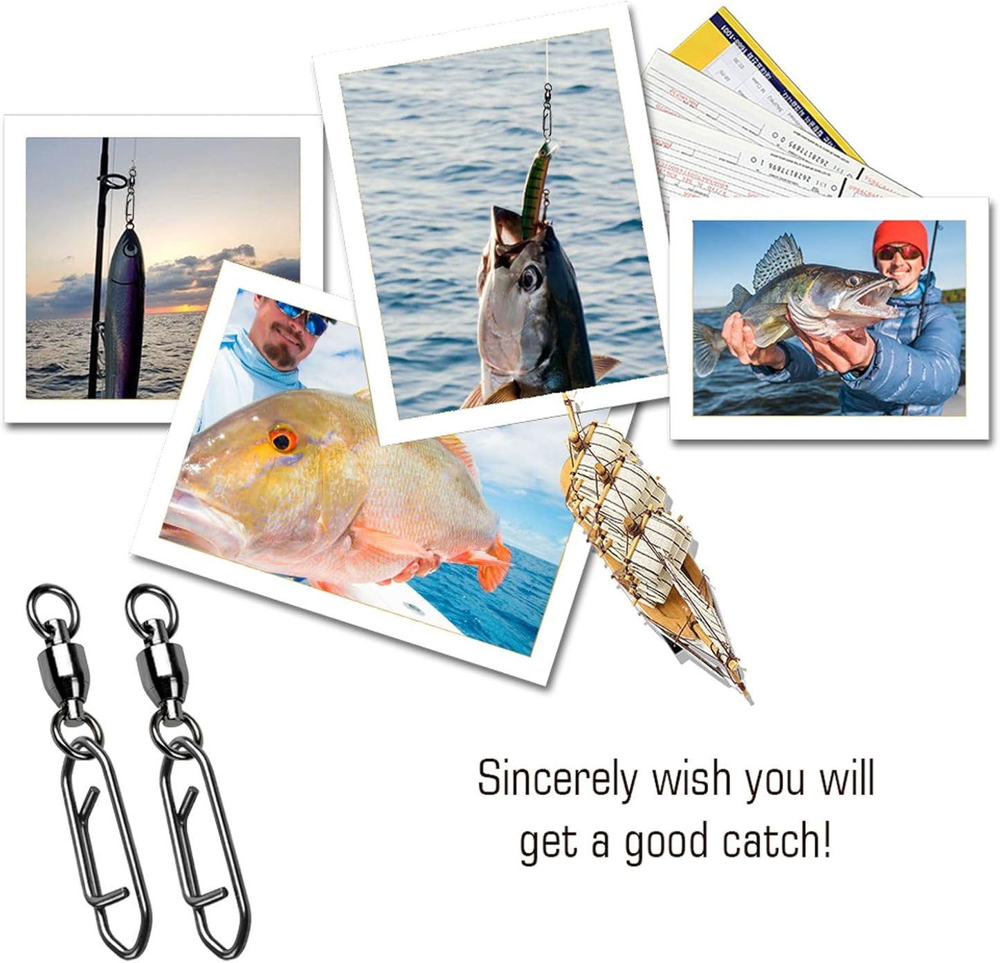 High Strength Snap Swivels - Stainless Steel Fishing Clips | Black Nickel Finish