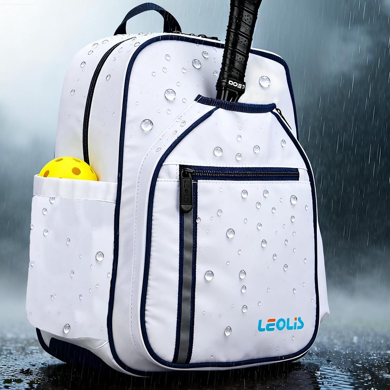 Pickleball Backpack, 30L Pickleball Bag Waterproof Large 3-Racket Tennis Sports Bag with Shoe Compartment & Insulated Pocket, Paddle Holder, Premium Sturdy Durable Bag for Men & Women (White)