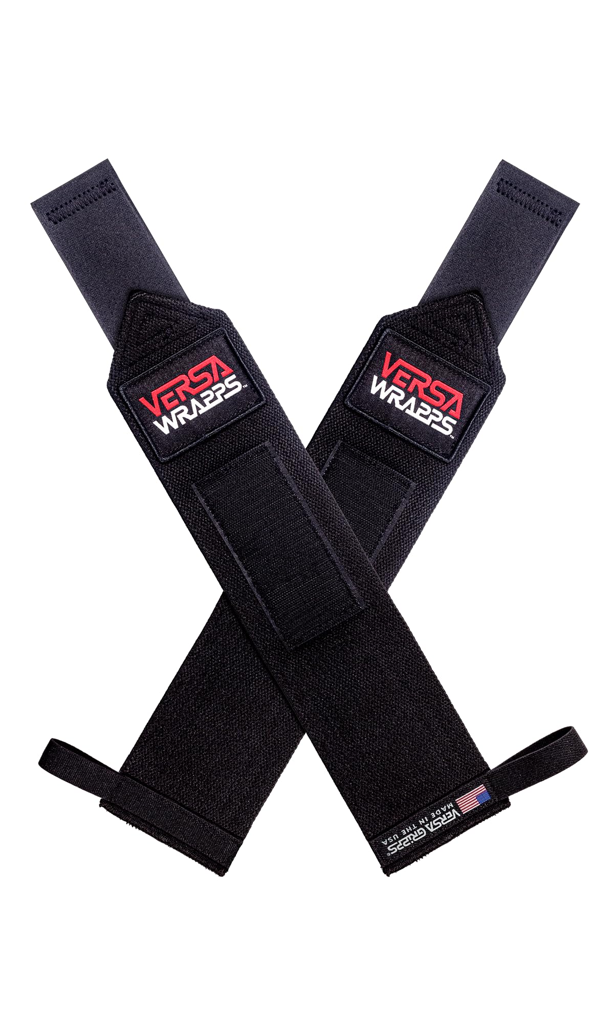 Versa Wrapps for Powerlifters, Bodybuilders, and All Athletes, Complement to Our Lifting Grips, Made in the USA, Black, 12"