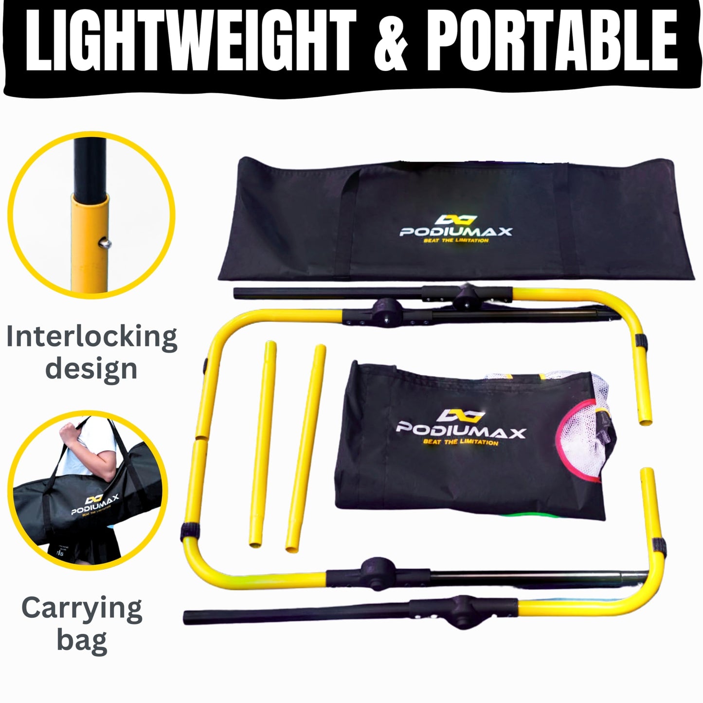 PodiuMax Pickleball Target Net, Portable Training Aid for Accuracy and Skill Development
