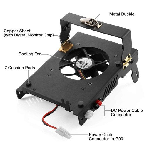 Radioddity G90-H1 Bracket Holder Quiet Cooling Fan 2-in-1 for Xiegu G90