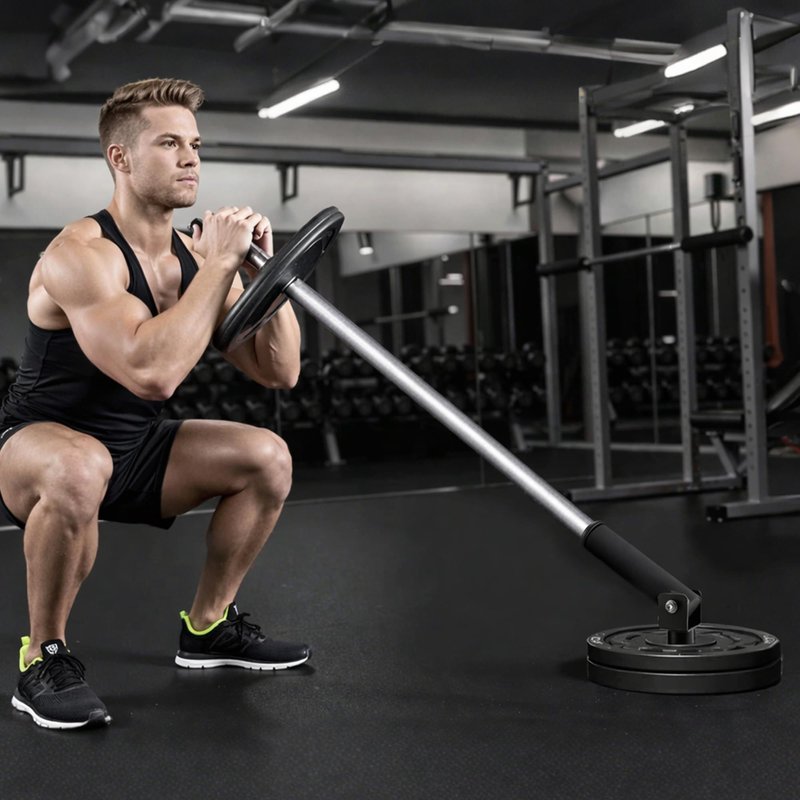 XARIWOD T Bar Row Landmine Attachment - Fit for 2" Barbell, 360° Swivel for Back & Full-Body, Includes Three Resistance Bands