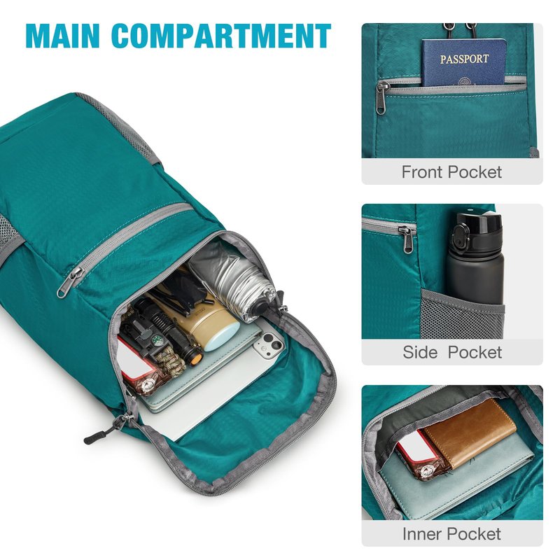 G4Free Lightweight Packable Hiking Backpack for Men Women Small Hiking Daypacks Foldable Shoulder Pack Casual Outdoor Bag 11L