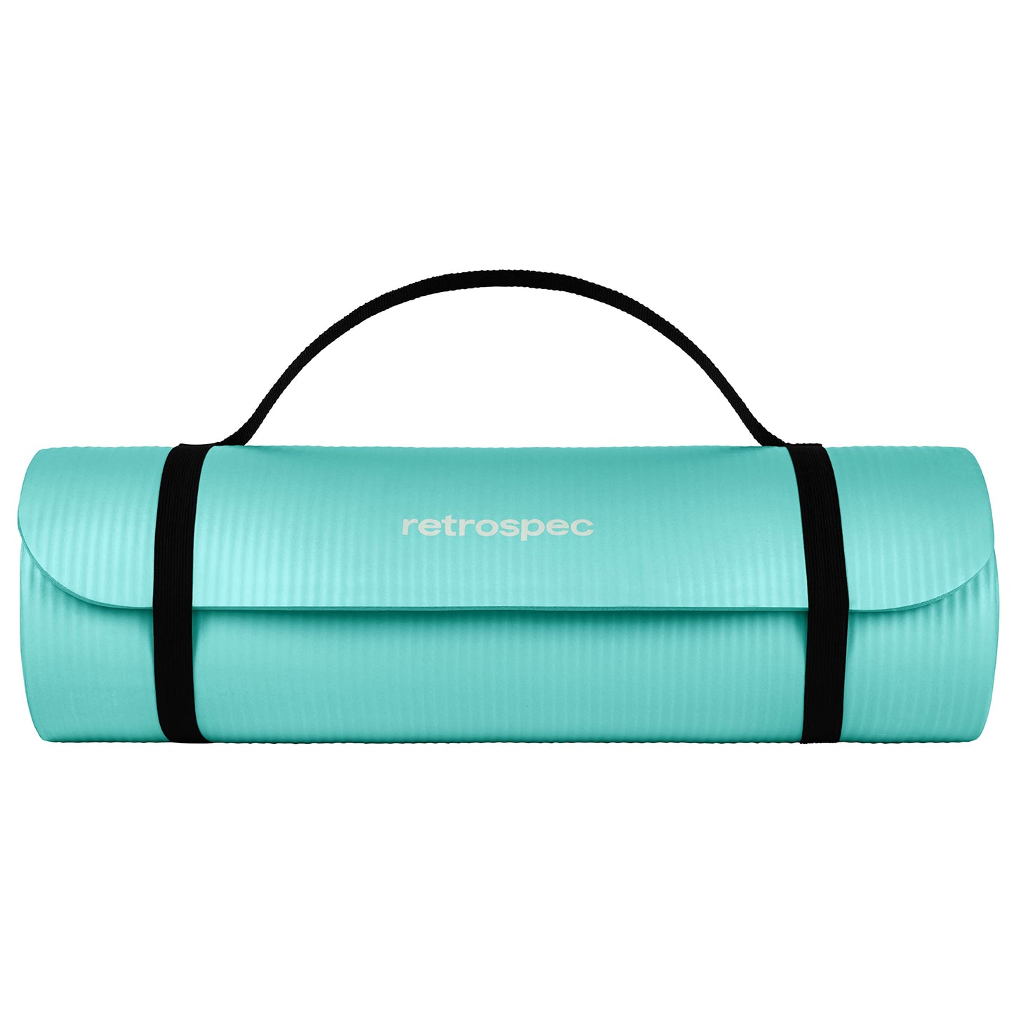 Retrospec Solana Yoga Mat 1/2" Thick w/Nylon Strap for Men & Women - Non Slip Excercise Mat for Yoga, Pilates, Stretching, Floor & Fitness Workouts, Blue Lagoon