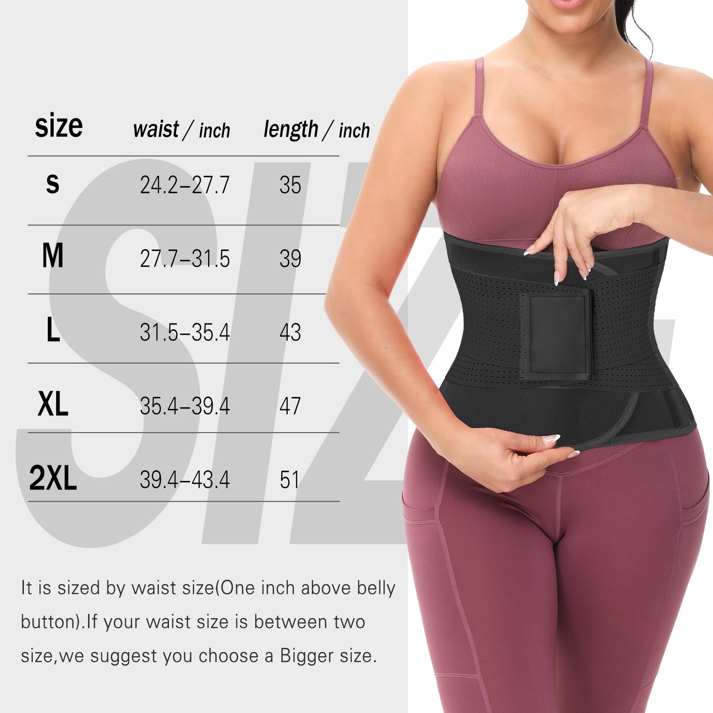 VENUZOR Waist Trainer Belt for Women - Waist Cincher Trimmer - Slimming Body Shaper Belt - Sport Girdle Belt (UP Graded)(Black,Medium)