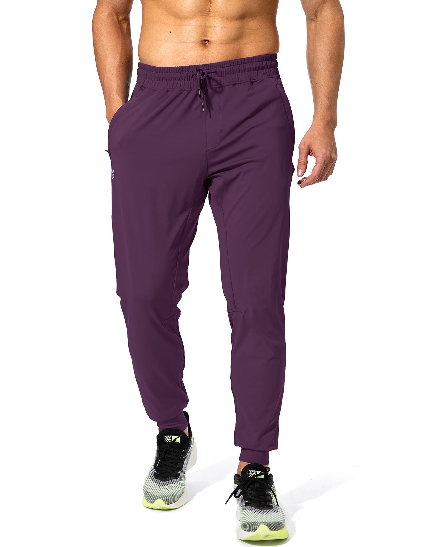 G Gradual Men's Sweatpants with Zipper Pockets Athletic Pants Traning Track Pants Joggers for Men Soccer, Running, Workout(Wine Red,XL)