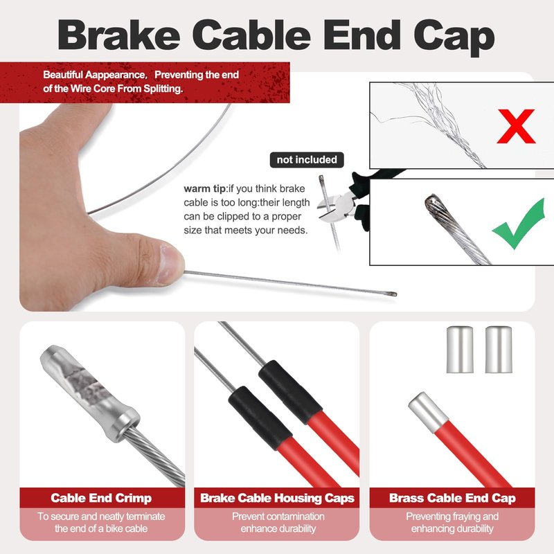 Premium BMX Bike Gyro Brake Cables Front + Rear (Upper + Lower)with Spinner Rotor Full Kit,BMX Bicycle Brake Lines Set Cable Wire & Housing Replacement for Most Gyro Systems and 20" Bikes,Professional