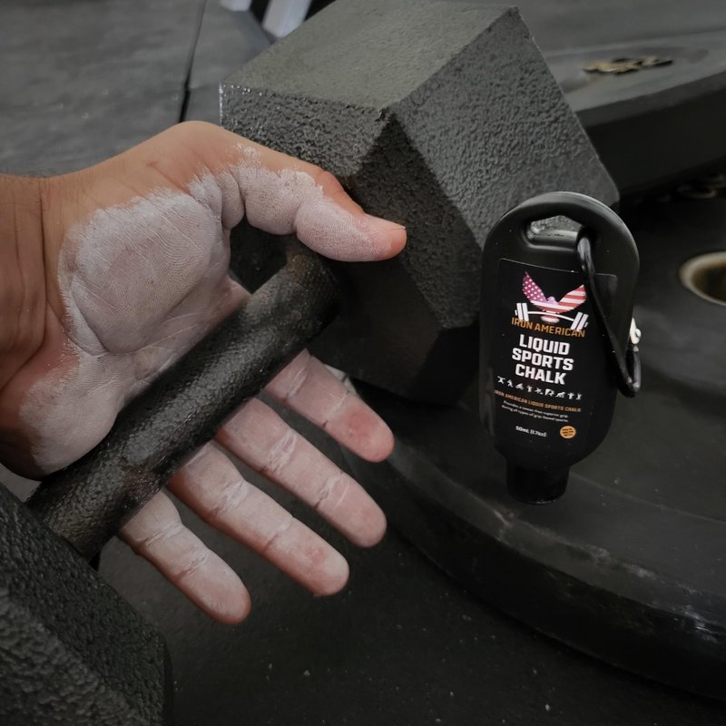 IRON AMERICAN Liquid Chalk - No-Mess Long-Lasting Grip for Weightlifting, Gymnastics, Rock Climbing, and Fitness Training - 50ml Travel Bottle - Advanced Hand Chalk for Gym - 2pk