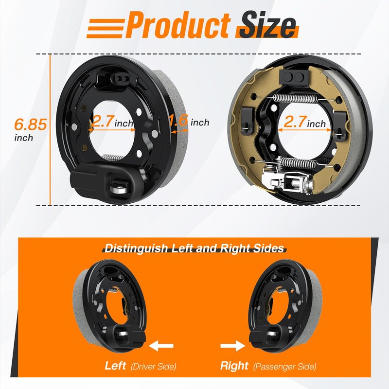 GODCTSUP Golf Cart Brake Assembly, Fits Precedent &DS 1995-Up and Tempo 2018-Up, Driver & Passenger Side Club Car Rear Brake Cluster, Club Car Brake Kit OEM# 101823301, 103380202