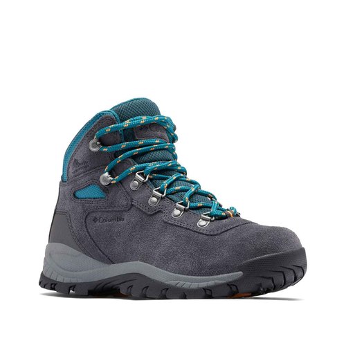 Columbia Women's Newton Ridge Plus Waterproof Amped, Shark/River Blue, 5