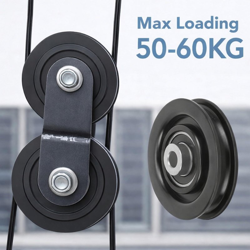 Keenso 10 Pcs/Set 75mm/2.95" Nylon Bearing Pulley Wheel,Abration Bearing Wheel for Home Gym Equipment Part Cable Machine