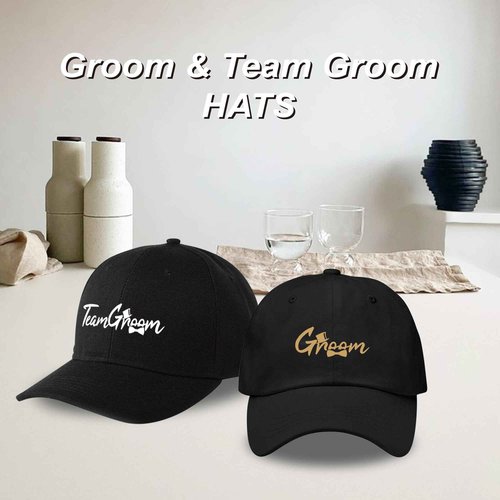 GroomBrideGifts Groomsmen Gifts Hats - Set of 7 Pcs Bachelor Party Favors for Groomsmen,Team Groom, Best Man.