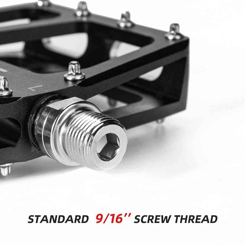 ROCKBROS Mountain Bike Pedals MTB Pedal Aluminum Bicycle Wide Platform Flat Pedals 9/16" Cycling Sealed Bearing Pedals for Road Mountain BMX MTB Bike