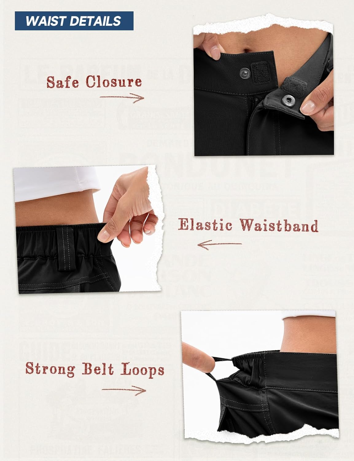 Women's Cargo Hiking Pants - High-Waisted, Water-Resistant, Lightweight Stretch for Outdoor Adventures | Casual Fit