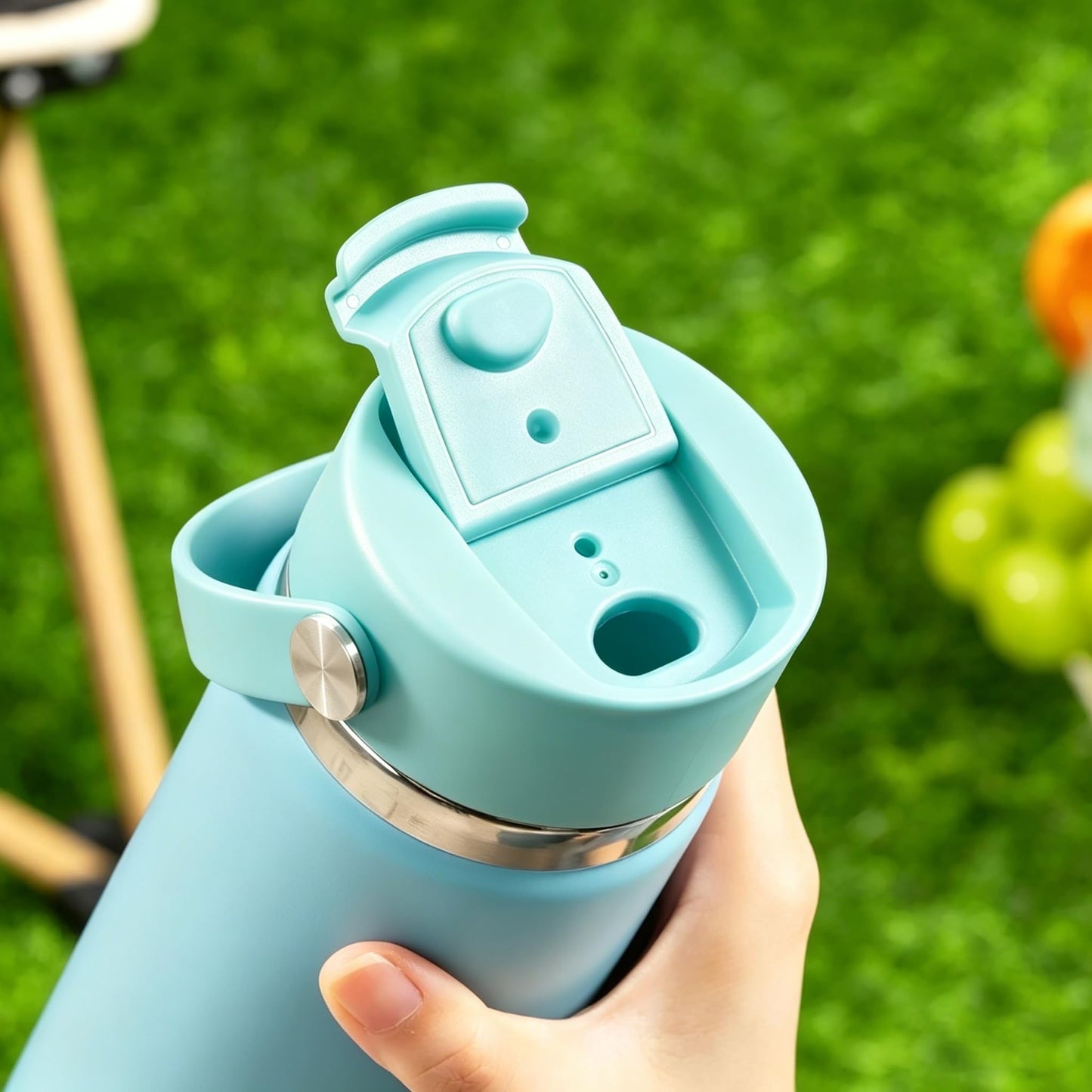 Soledea Flip lid for Hydro Flask Wide Mouth 32 40 oz with Flexible Handle, Replacement Coffee Lid for Hydro Flask, Simple Modern, ThermoFlask and More 12 oz-64 oz Water Bottles - Green, 2 Packs