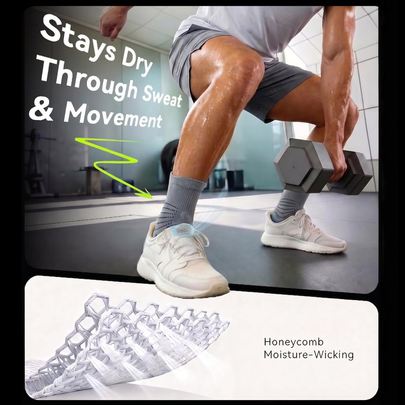 mqamex Compression socks men (US, Alpha, X-Large, Regular, Regular, 3 grey)