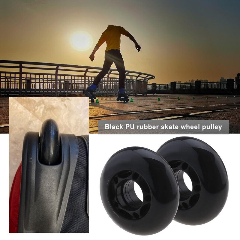 eMagTech 8PCS 64mm 82A Inline Skate Wheels with Bearings ABEC-7 Roller Skating Wheels Luggage Wheels Training Wheels for Indoor Outdoor Skating