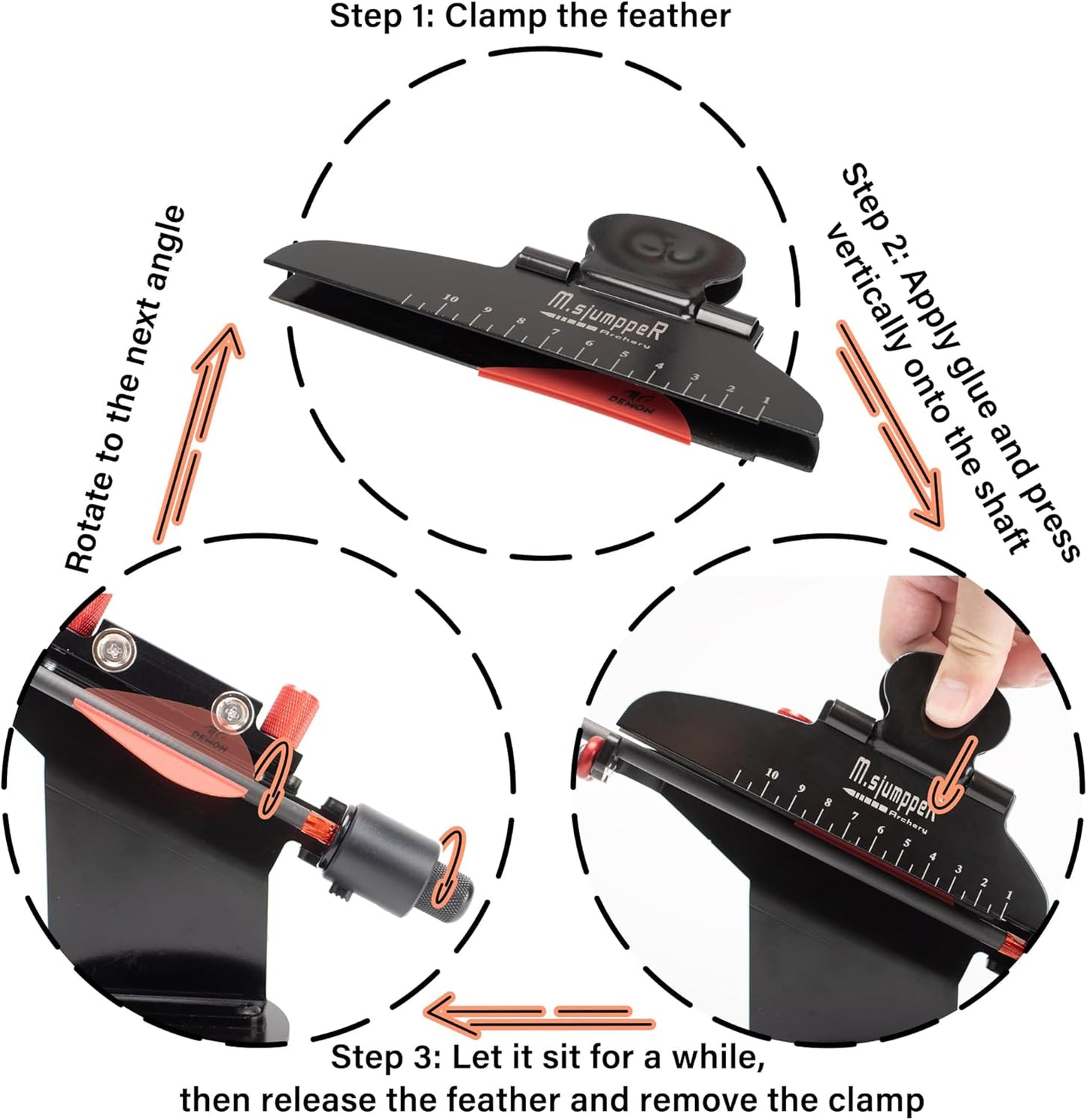 Iron Fletching Jig - Right Helical & Straight Clamps for DIY Archery Arrow Repair | Tool Kit