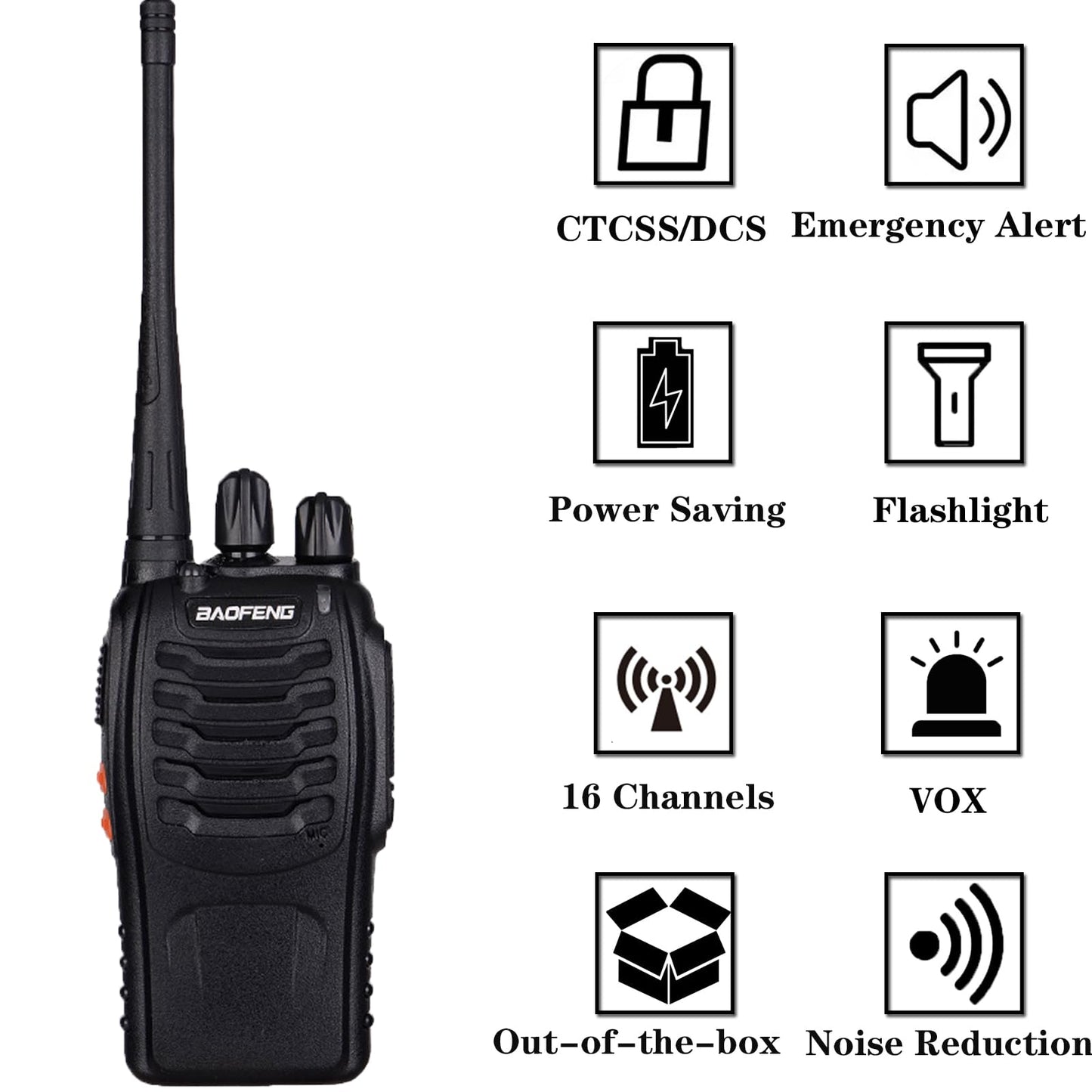 BAOFENG BF-888S Walkie Talkies Long Range for Adults with Earpieces,16 Channel Walkie Talky Rechargeable Handheld Radio for Cruise Hunting Skiing Two Way Radios (3Pack)