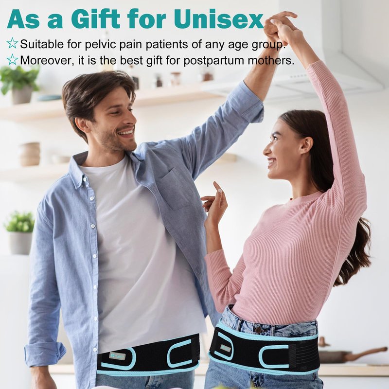 Sacroiliac Hip Belt With Double 3D Pad for Women and Men，With Anti Slip Strips Adjustable Pelvic Support Belt for Sciatica, Pelvis, Lumbar & Nerve Pain Si Joint Dysfunction Trochanter brace(Regular)