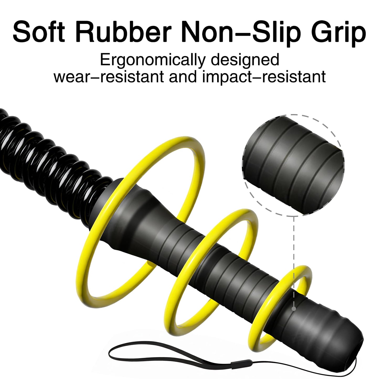 2Pcs Weighted Ropeless Battle Ropes, Heavy Duty Portable Cordless Battle Ropes for Home Gym with Poster, Workout Exercise Rope for Strength Building, HIIT and Low-Impact Aerobic Training for Men & Women