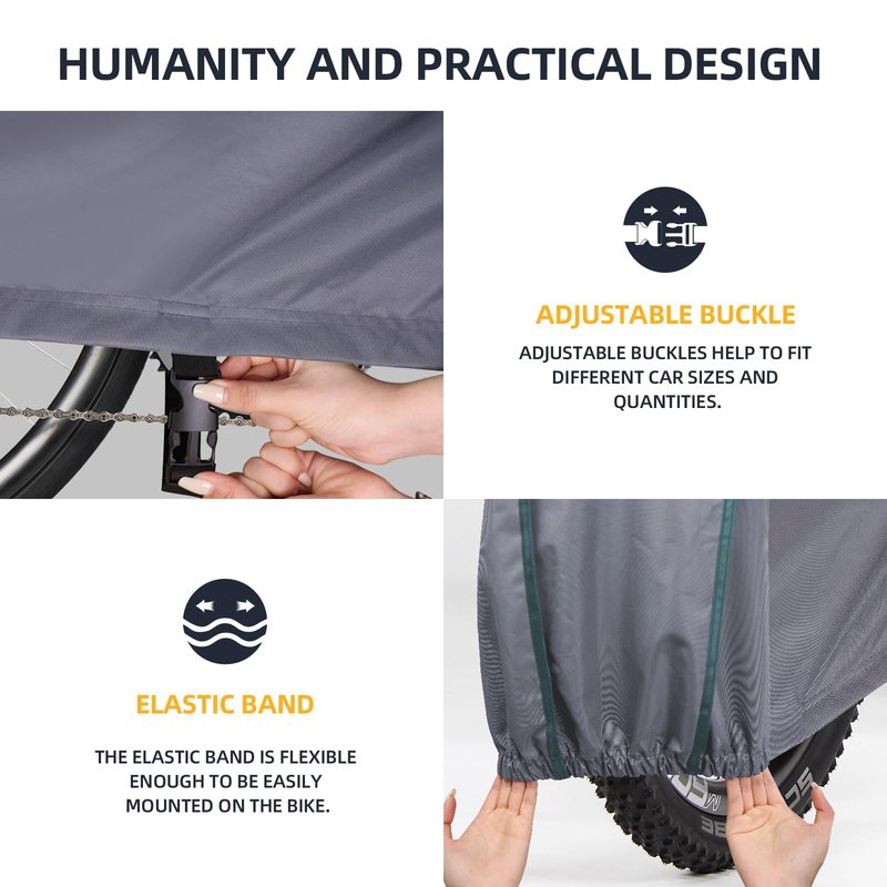 M Size Bike Cover, Covers Outdoor Storage Waterproof 2 Bikes, Bicycle Cover Sun Protection, 420D Heavy Duty Fabric Bike Tarp