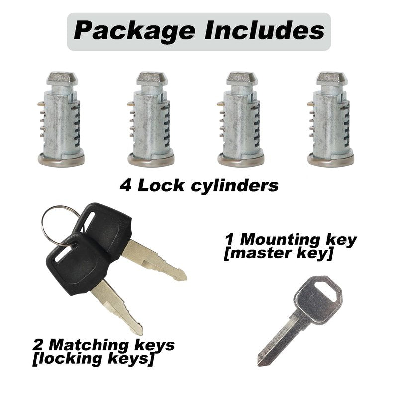 JXSDFP 4 Pack Lock Cores Compatible with Thule Roof Racks Components, Includes 4 Cores, 2 Keys and A Control Key (4 Pack)