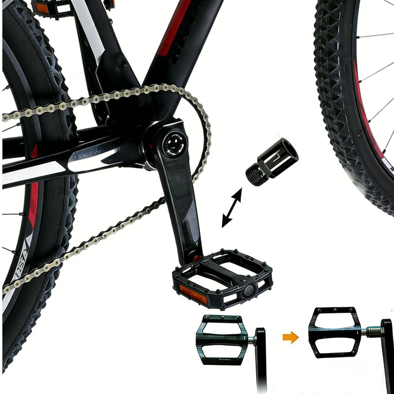 YIMOYIYA Bike Pedal Extenders,Chrome-Molybdenum Steel Pedal Extenders (1 Pair), 20mm/0.79in Extended Pedal Spacers, Compatible with Most 9/16" Threaded Pedals for SPD MT MTB BMX Road Street Bicycles