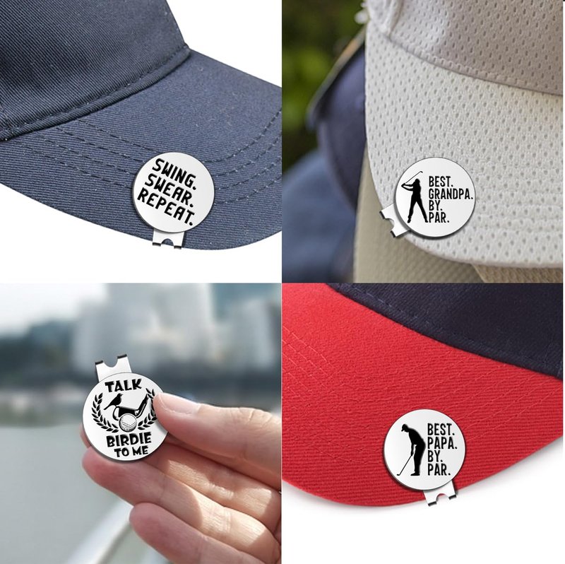 Pishovi Best Pop by Par Funny Golf Ball Markers, Magnetic Golf Ball Markers with Hat Clip, Men Golf Accessories Gifts, Thanking You Birthday Retirement Golf Gifts for Dad, Husband, Grandpa, Golf Lover