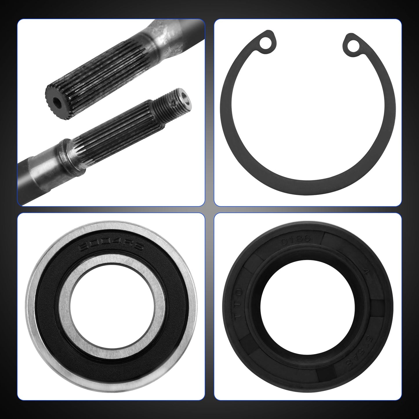 Misakomo EZGO Rear Axle Shaft Bearing Kit Fit for TXT & Medalist 1994-2013 Golf Cart, Driver Side Left, Replace 20377G11, 23 7/8" Splined Axle Shaft with Seal