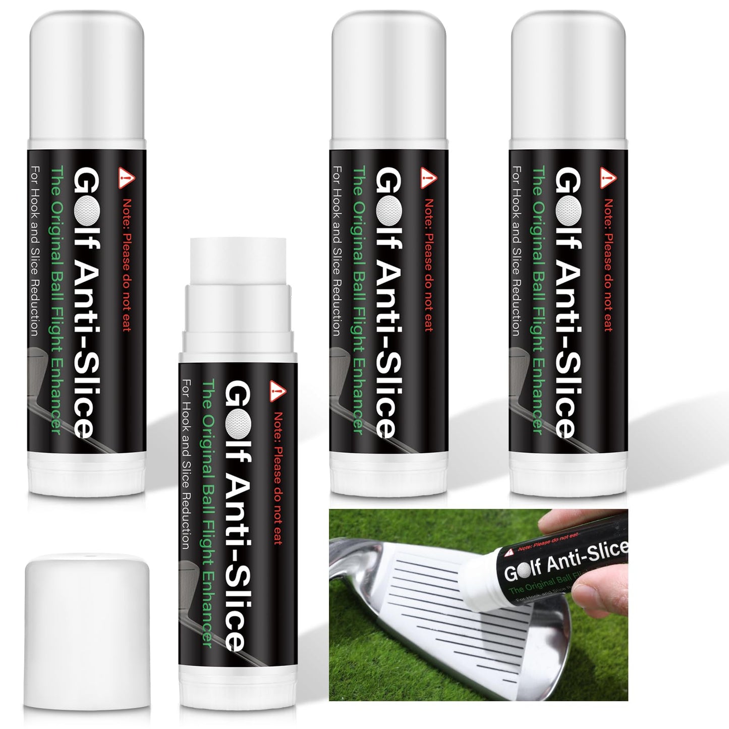 Halloscume 4 Pcs Golf Anti-Slice Anti-Slick Stick Compound for Clubs Boosts Distance and Increases Accuracy Gift for Golfer Supply(Classic Style)