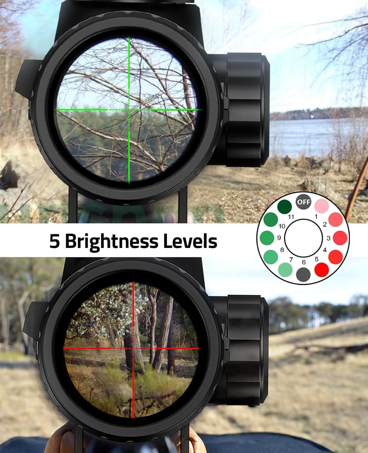 CVLIFE 3-9x40 Rifle Scope - Red & Green Illuminated Optical Riflescope for Hunting | Mil-Dot Reticle, 20mm Picatinny