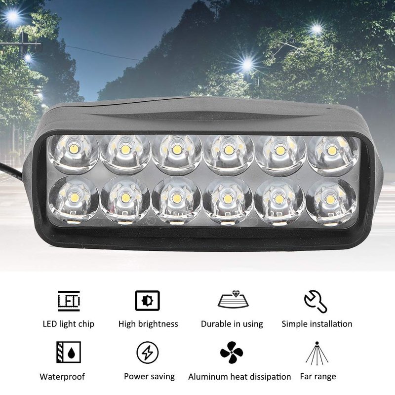 Dilwe Electro Tricycle Conversion LED Light, Universal High Brightness 12V-80V Electric Motorcycle LED Light Headlights for Motorcycle, Electric Bike, Tricycle Lights & Reflectors