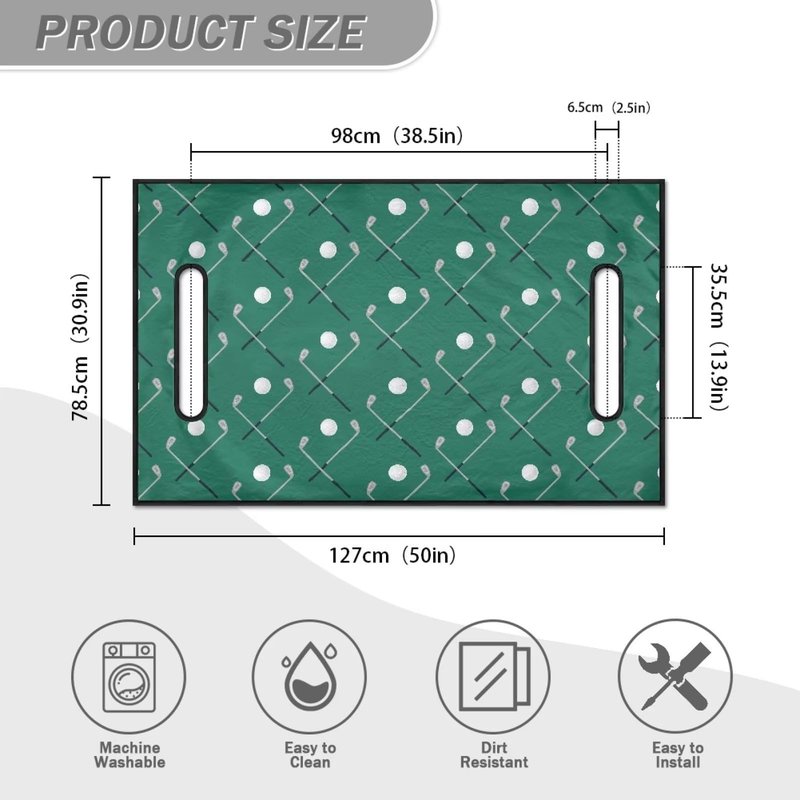 TODIYADDU Green Golf Balls Universal Golf Cart Seat Covers for Women Machine Washable Distinctive Golf Accessories Club Car with Armrests Easy Install for All Weather Conditions for Sightseeing Cars