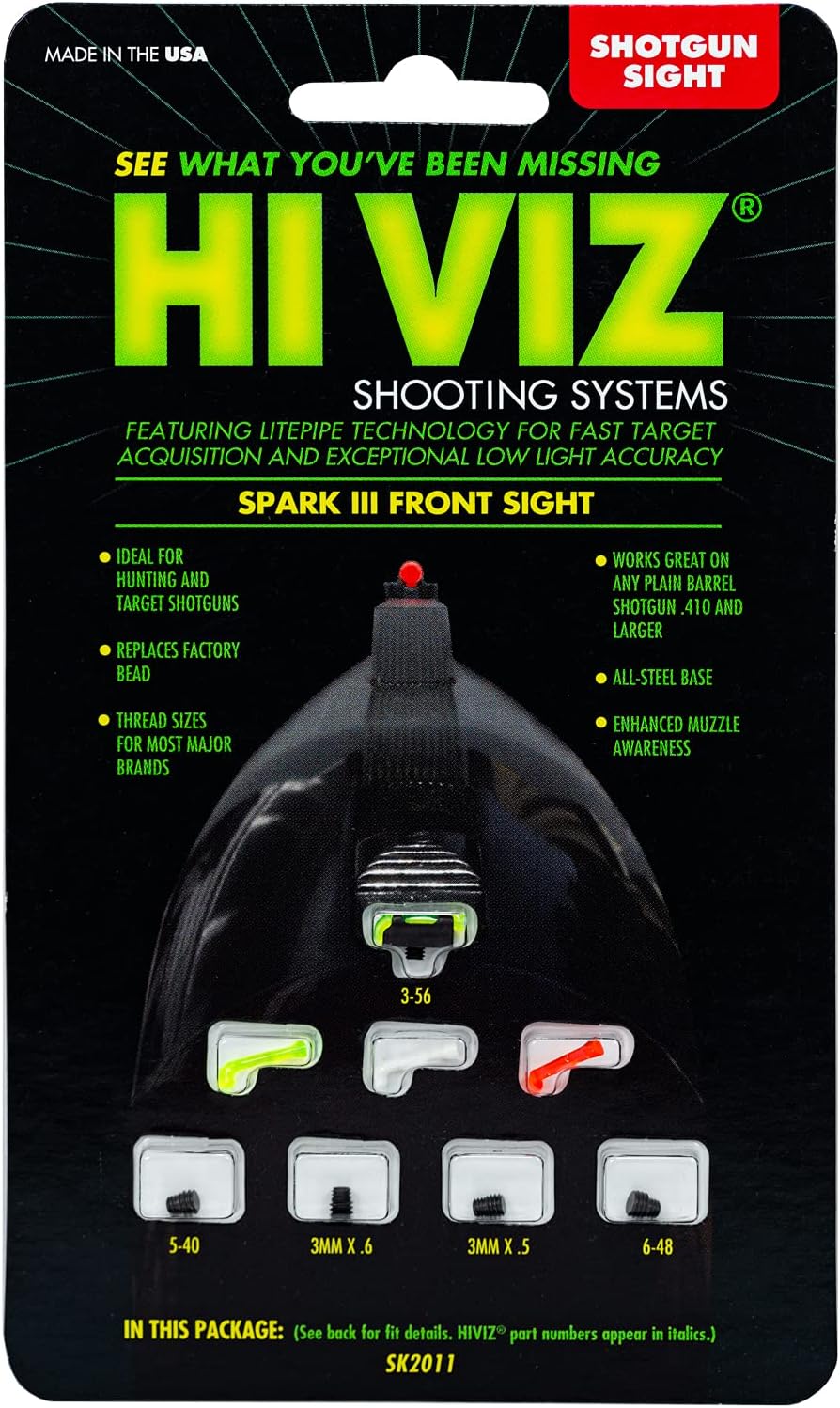 HIVIZ Sight Systems Spark III - Threaded Front Bead Replacement for Enhanced Accuracy