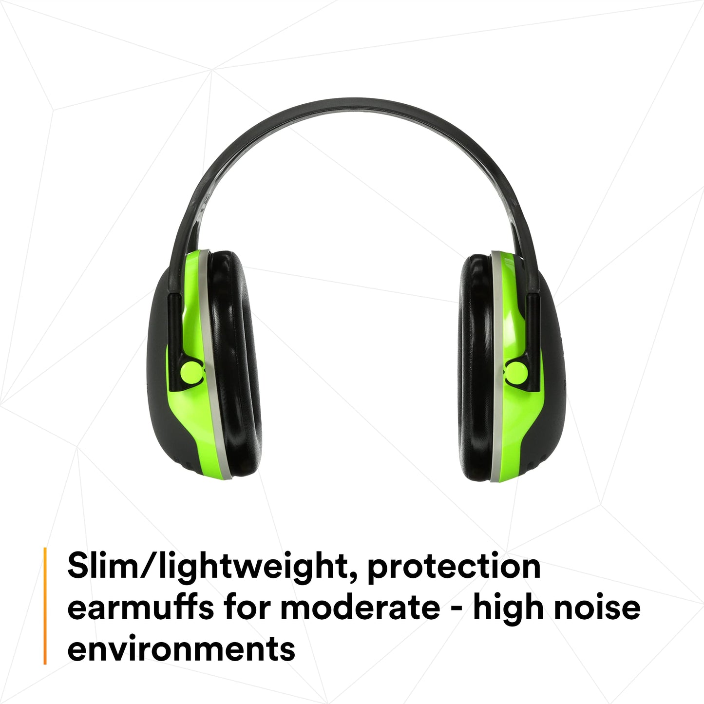3M PELTOR Hearing Protection Earmuffs, X Series X4A, Over the Head Headband, NRR 27 dB, Pack of 1, Construction, Manufacturing, Electrical, Assembly, Sanding, Black/Green