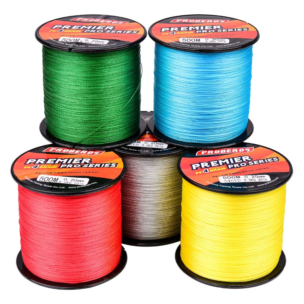 BAIKALBASS Superpower Braided Fishing Line 4 Strands Strong Multifilament PE Braid Wire for Saltwater 328Yard/300M 8LB Blue