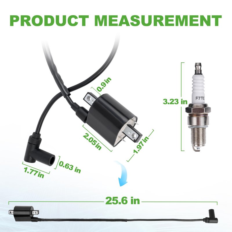10L0L Golf Cart Ignition Coil & Spark Plug Kit for Yamaha G2 G5 G8 G9 G11 G14 Models, Replaces OEM J38-82310-20-00, Easy Installation Durable Performance