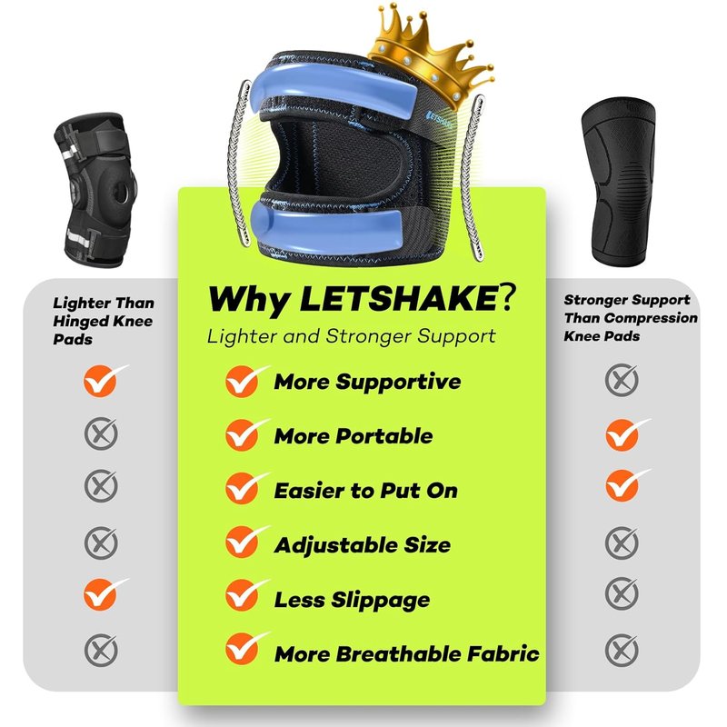 Patellar Tendon Support Strap - Knee Brace with Side Stabilizers & Gel Pads for Pain Relief | Large