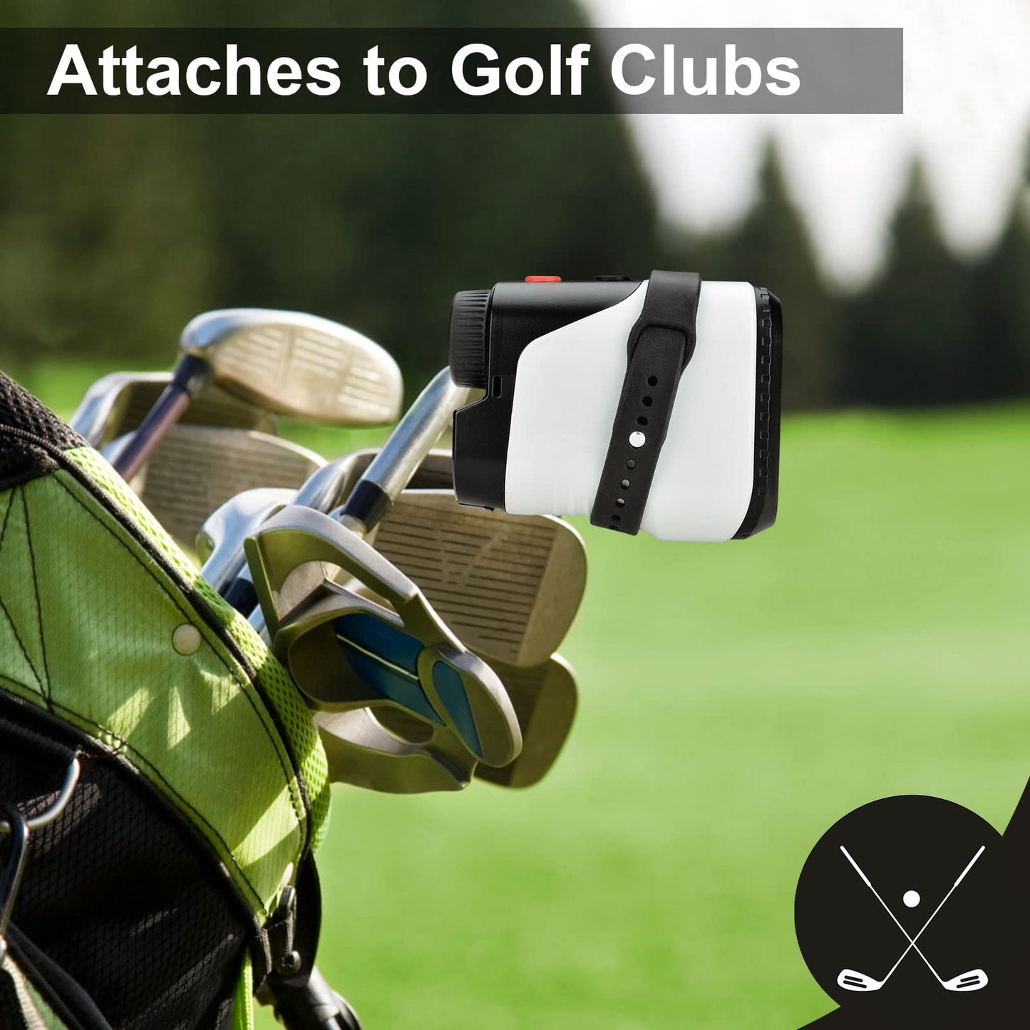 iGuerburn Golf Range Finder Magnetic Strap, Rangefinder Holder Mount Strong Magnet Secure Attract to Golf Cart, Adjustable Silicone Wrap Fits for All Rangefinders
